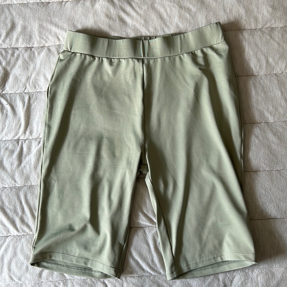 Sage green athletic shorts